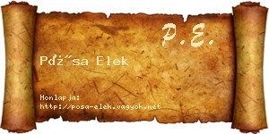 Pósa Elek névjegykártya